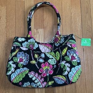 Vera Bradley Moon Blooms Pleated Shoulder Bag